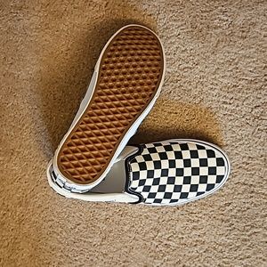VANS checkered slip on sneaker size 8
